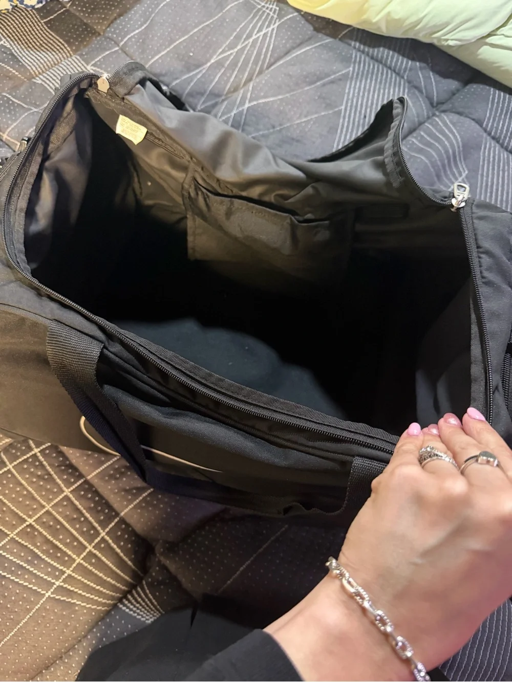 Nike Black Duffel with Iridescent Swoosh